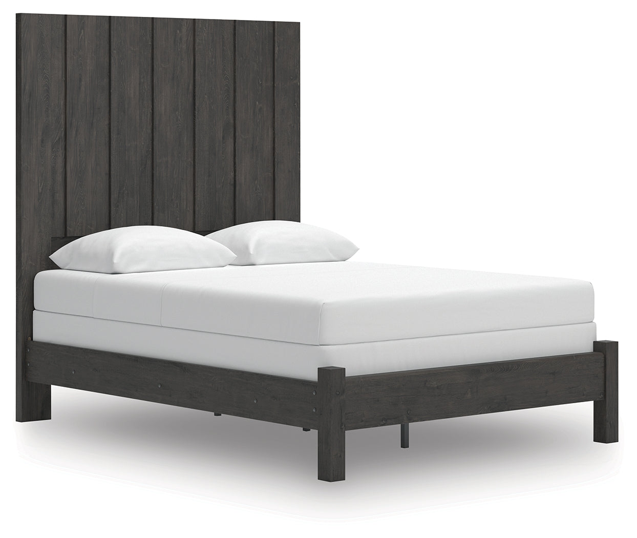 Haines Furniture Outlet - Ashley Furniture - Fraluna Bedroom - Queen Panel Bed / Charcoal - PCB3370B2