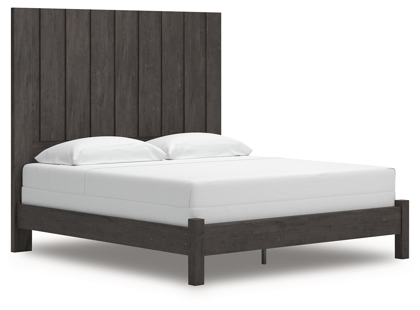 Haines Furniture Outlet - Ashley Furniture - Fraluna Bedroom - King Panel Bed / Charcoal - PCB3370B8
