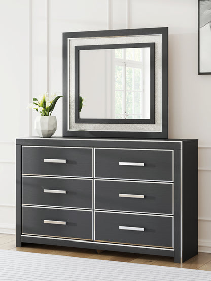 Haines Furniture Outlet - Ashley Furniture - Zuraleus Bedroom - Dresser and Mirror / Black - PCB3380B1
