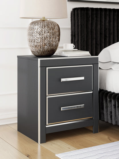 Haines Furniture Outlet - Ashley Furniture - Zuraleus Bedroom - Two Drawer Night Stand / Black - PCB3380-92
