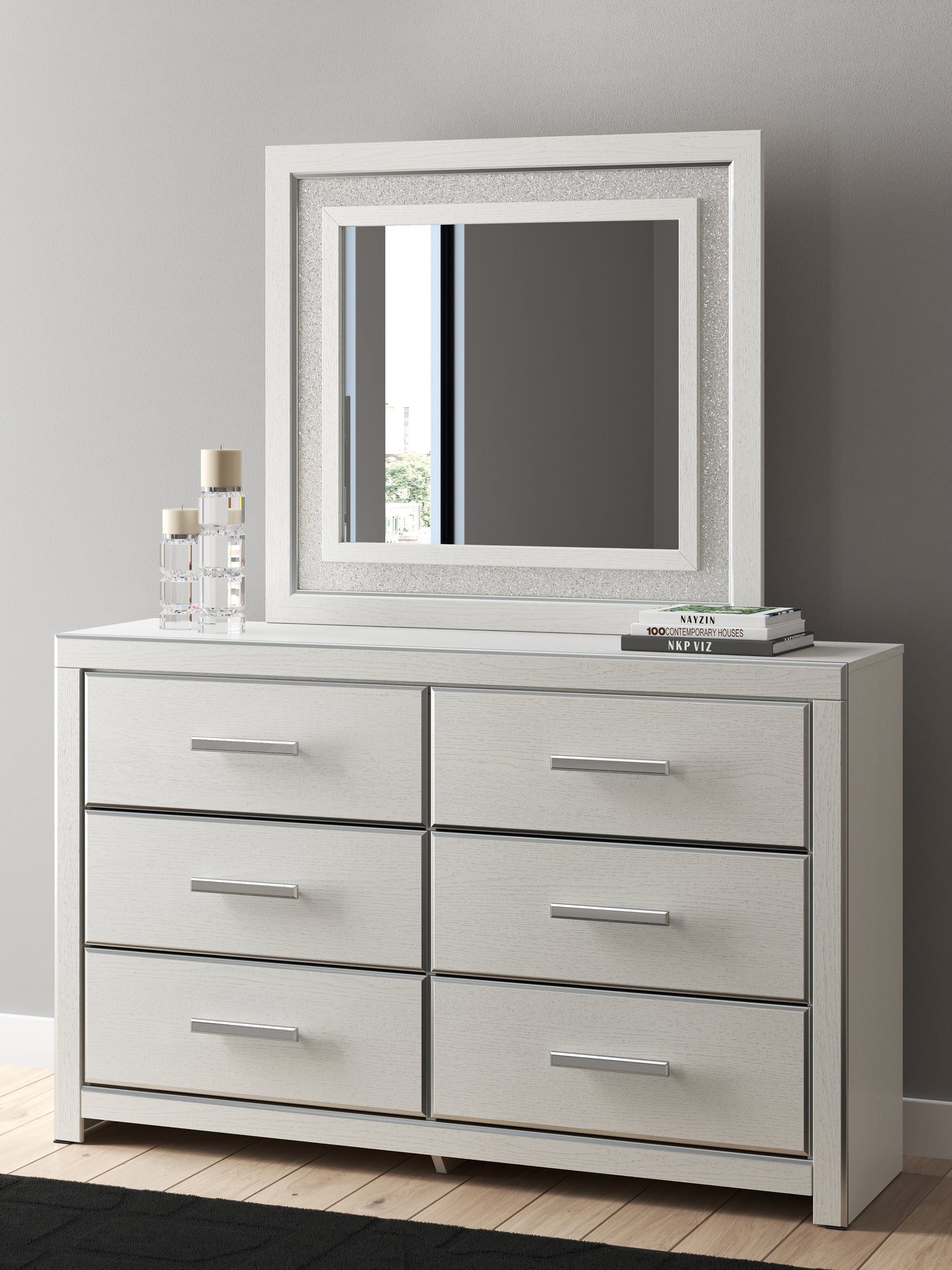 Haines Furniture Outlet - Ashley Furniture - Zuraleus Bedroom - Dresser and Mirror / White - PCB3381B1
