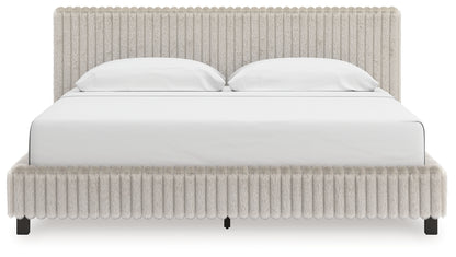 Haines Furniture Outlet - Ashley Furniture - Zuraleus Bedroom - King Upholstered Bed / White - PCB3381B13