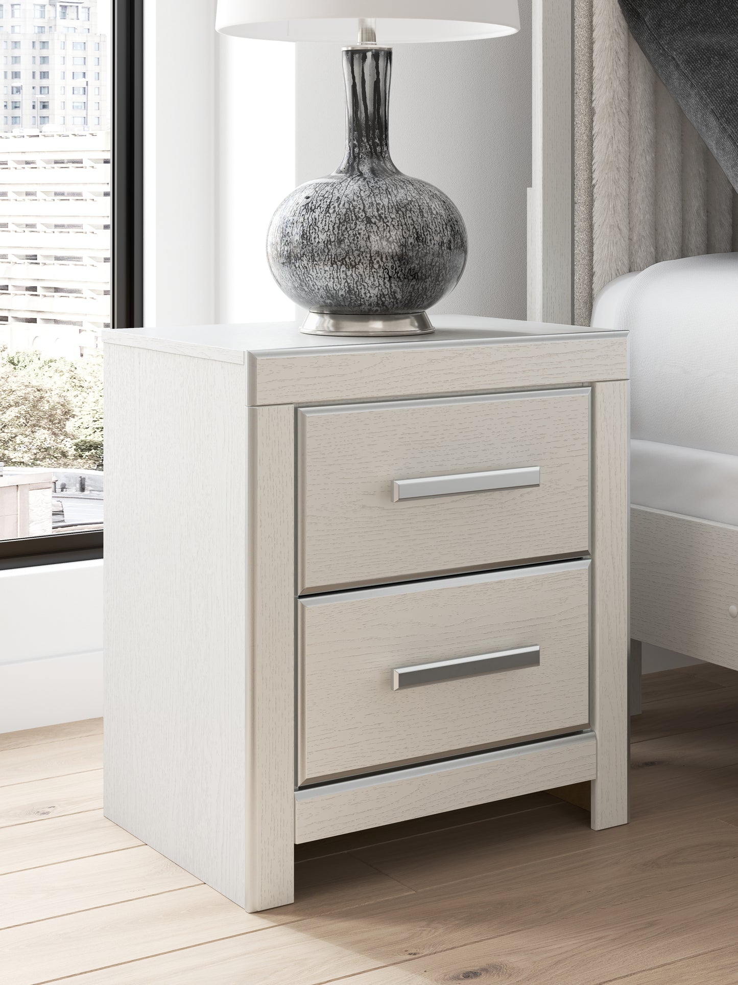 Haines Furniture Outlet - Ashley Furniture - Zuraleus Bedroom - Two Drawer Night Stand / White - PCB3381-92