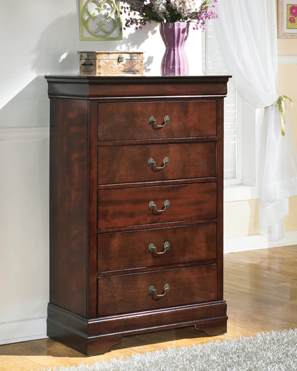 Haines Furniture Outlet - Ashley Furniture - Alisdair Bedroom - Chest / Reddish Brown - B376-46