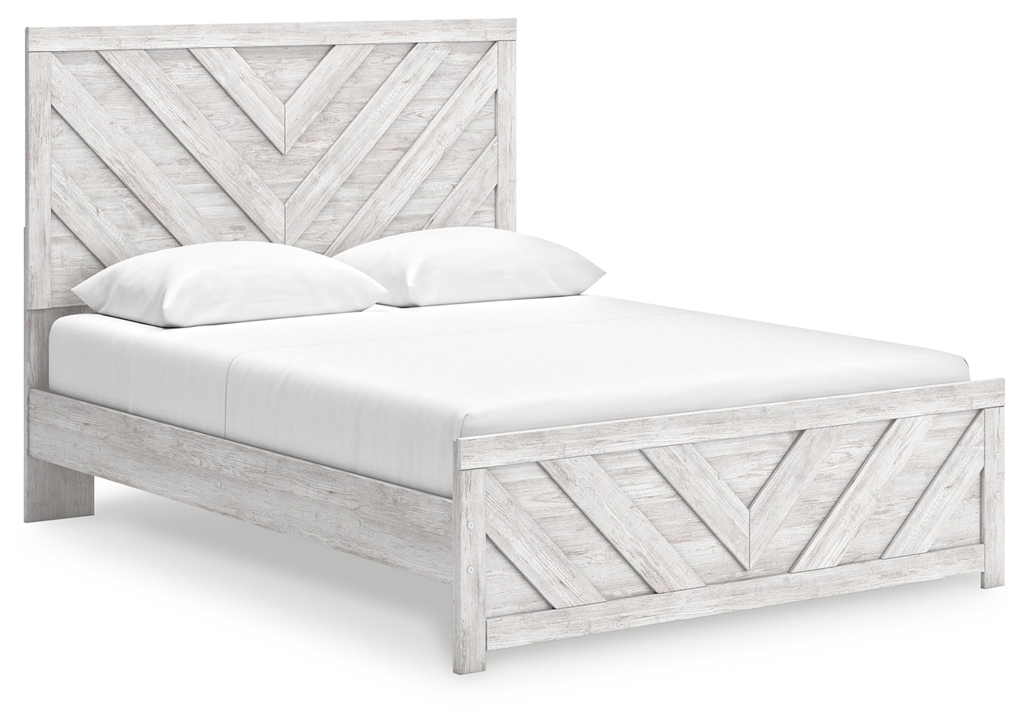 Haines Furniture Outlet - Ashley Furniture - Cayboni Bedroom - King Panel Bed / Whitewash - B3788B7