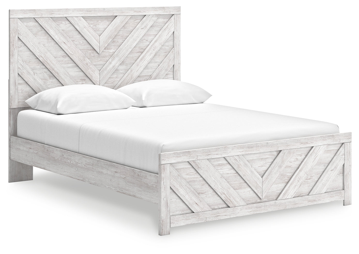 Haines Furniture Outlet - Ashley Furniture - Cayboni Bedroom - King Panel Bed / Whitewash - B3788B7