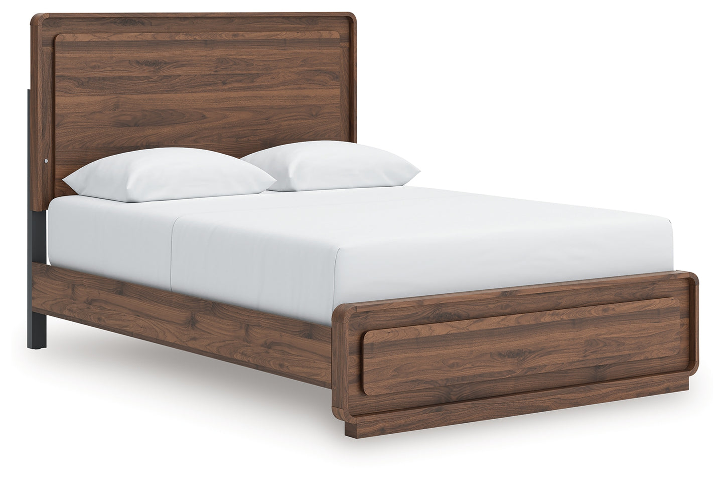 Haines Furniture Outlet - Ashley Furniture - Fortlorn Bedroom - Queen Panel Bed / Walnut Brown - PCB386B2
