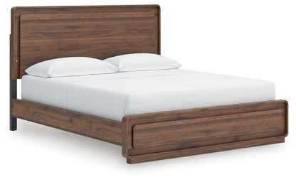 Haines Furniture Outlet - Ashley Furniture - Fortlorn Bedroom - California King Panel Bed / Walnut Brown - PCB386B5