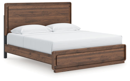 Haines Furniture Outlet - Ashley Furniture - Fortlorn Bedroom - King Panel Bed / Walnut Brown - PCB386B4