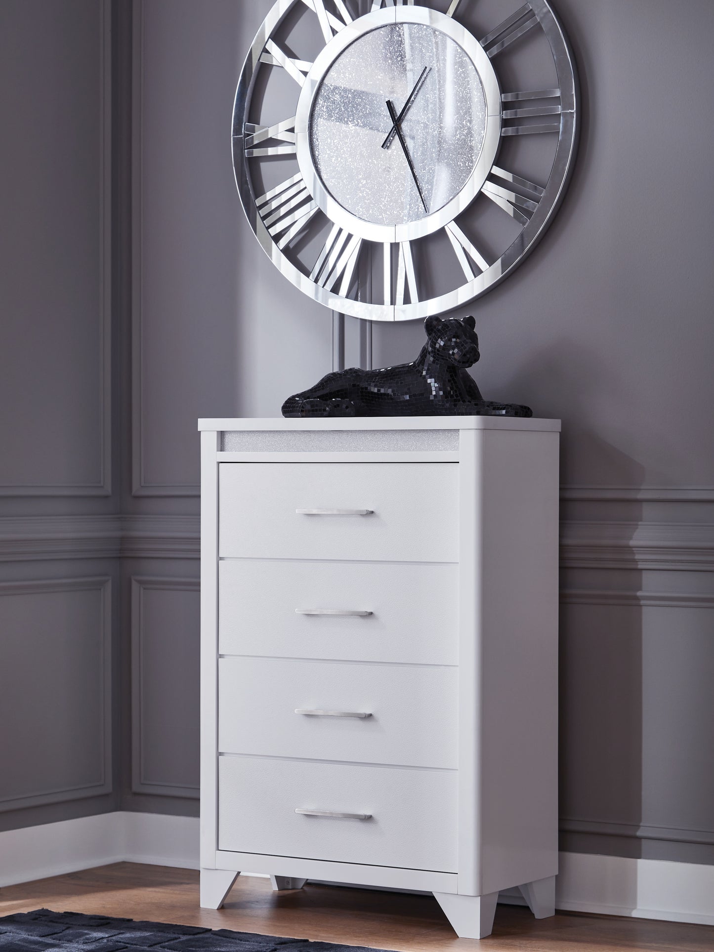 Haines Furniture Outlet - Ashley Furniture - Jarlee Bedroom - Four Drawer Chest / White - PCB392-46