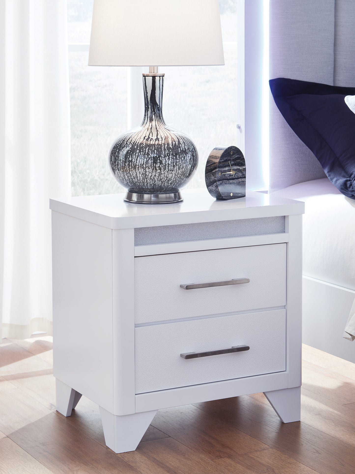 Haines Furniture Outlet - Ashley Furniture - Jarlee Bedroom - Two Drawer Night Stand / White - PCB392-92