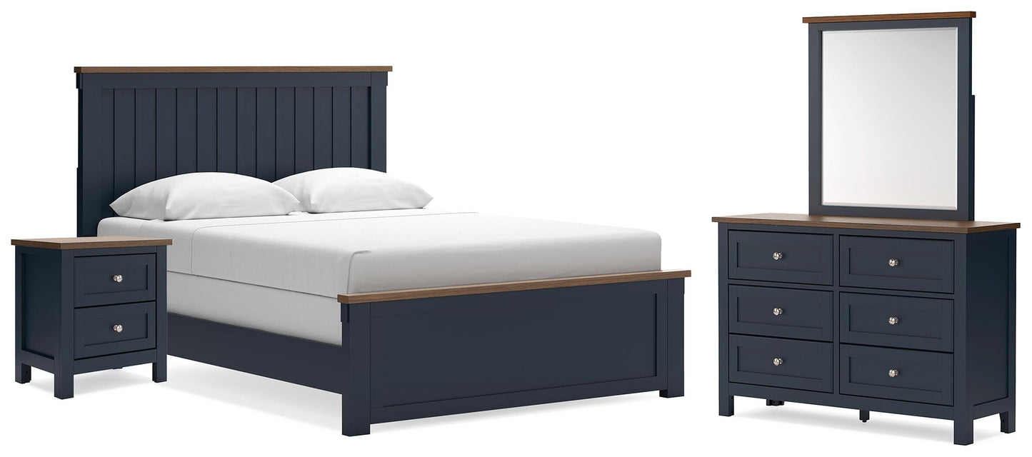 Haines Furniture Outlet - Ashley Furniture - Landocken Queen Panel Bed, Dresser, Mirror and Nightstand - Queen Panel Bed, Dresser, Mirror and Nightstand - B414B18
