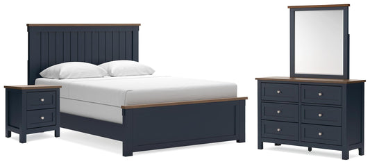 Haines Furniture Outlet - Ashley Furniture - Landocken Queen Panel Bed, Dresser, Mirror and Nightstand - Queen Panel Bed, Dresser, Mirror and Nightstand - B414B18