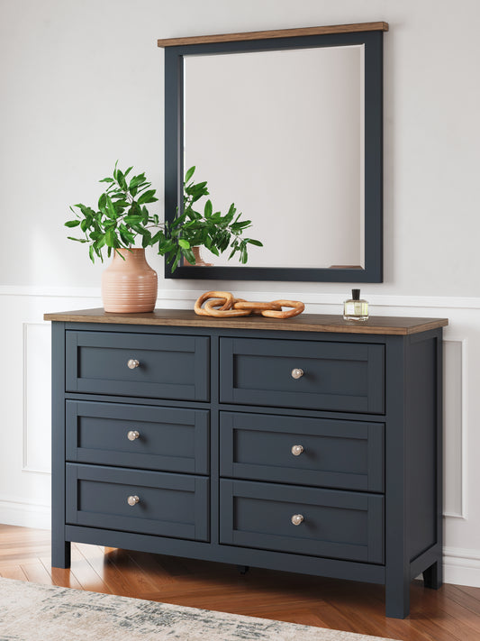 Haines Furniture Outlet - Ashley Furniture - Landocken Bedroom - Full Panel Bed / Brown/Blue - B414B3