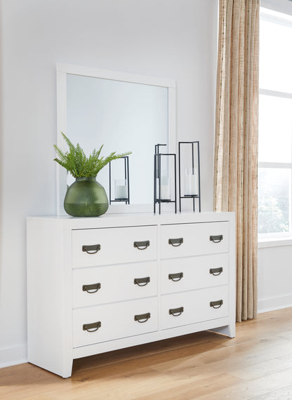 Haines Furniture Outlet - Ashley Furniture - Binterglen Bedroom - Dresser and Mirror / White - B427B1