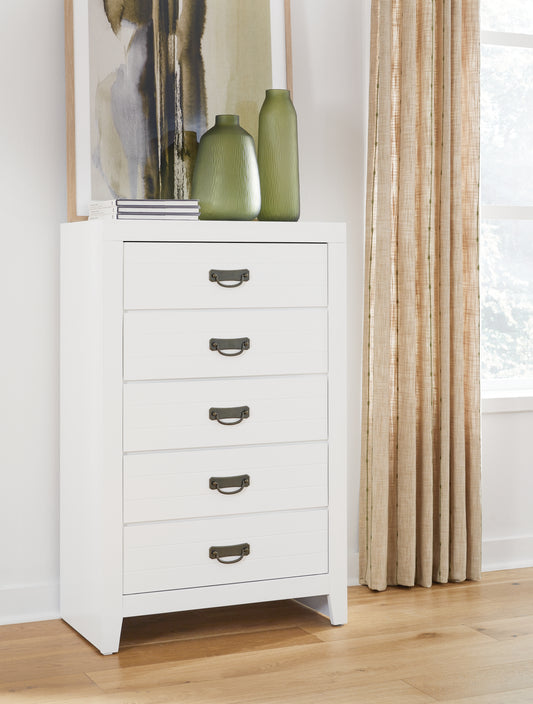 Haines Furniture Outlet - Ashley Furniture - Binterglen Bedroom - California King Panel Bed / White - B427B9