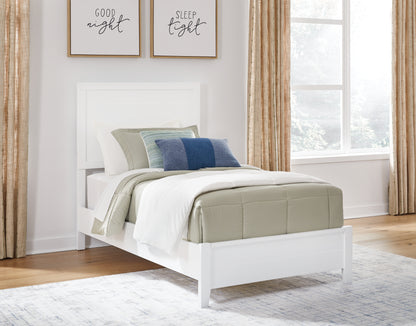 Haines Furniture Outlet - Ashley Furniture - Binterglen Bedroom - Twin Panel Bed / White - B427B2
