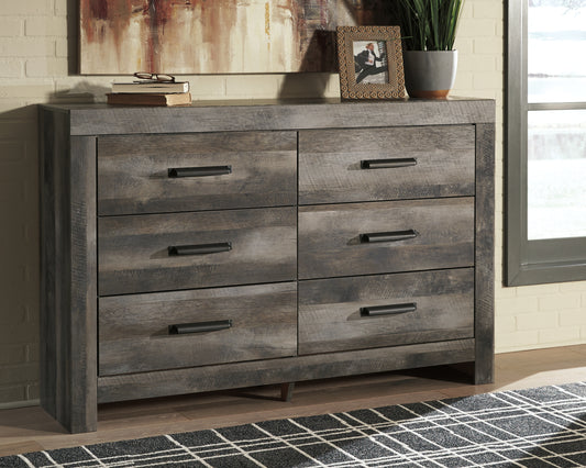 Haines Furniture Outlet - Ashley Furniture - Wynnlow Bedroom - Queen Upholstered Poster Bed / Gray - B440B7