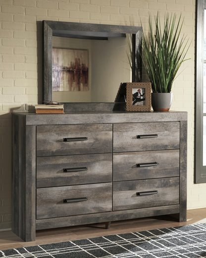 Haines Furniture Outlet - Ashley Furniture - Wynnlow Bedroom - Dresser and Mirror / Gray - B440B1