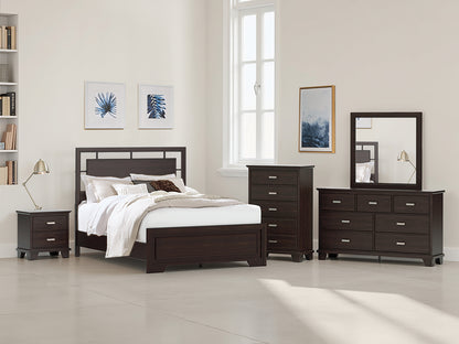 Haines Furniture Outlet - Ashley Furniture - Covetown Bedroom - Queen Panel Bed / Dark Brown - B441B6