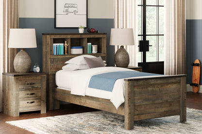 Haines Furniture Outlet - Ashley Furniture - Trinell Bedroom - Twin Bookcase Bed / Brown - B446B21