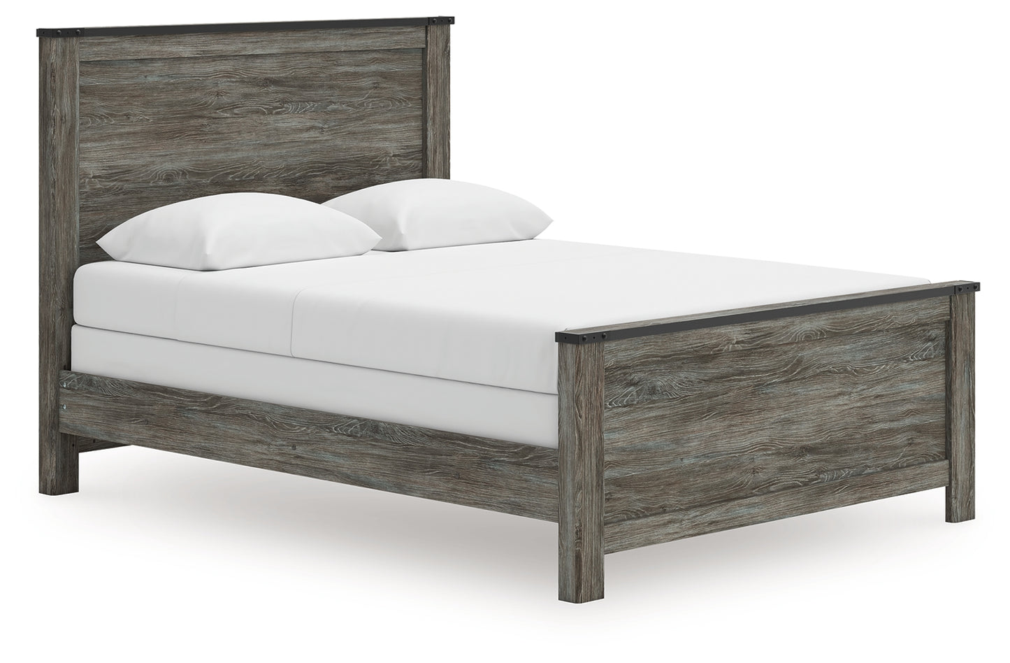 Haines Furniture Outlet - Ashley Furniture - Frandern Bedroom - Queen Panel Bed / Black/Gray - B4480B21
