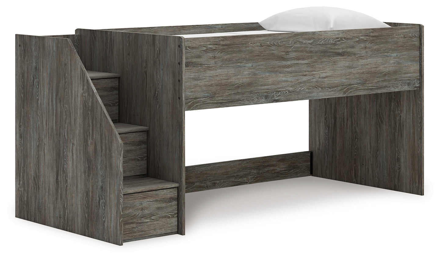 Haines Furniture Outlet - Ashley Furniture - Frandern Bedroom - Twin Loft Bed / Gray - B4480B12
