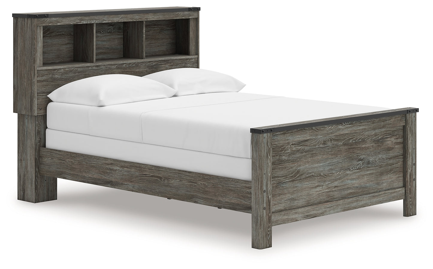 Haines Furniture Outlet - Ashley Furniture - Frandern Bedroom - Full Bookcase Panel Bed / Gray - B4480B3
