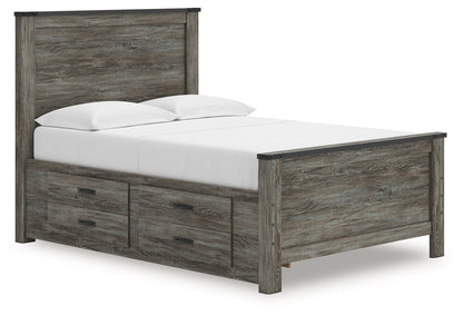 Haines Furniture Outlet - Ashley Furniture - Frandern Bedroom - Full Panel Bed with Storage / Black/Gray - B4480B24