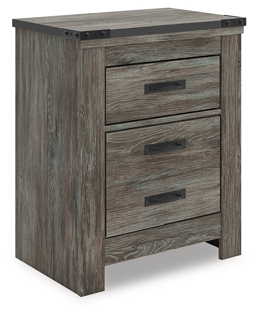 Haines Furniture Outlet - Ashley Furniture - Frandern Bedroom - Two Drawer Night Stand / Gray - B4480-92