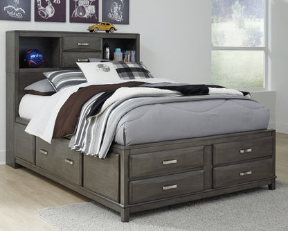 Haines Furniture Outlet - Ashley Furniture - Caitbrook Bedroom - Full Storage Bed with 7 Drawers / Gray - B476B4