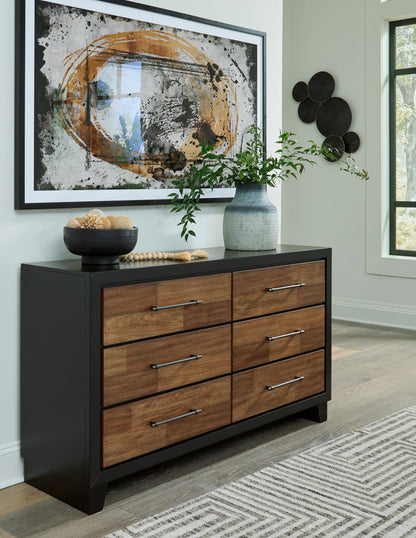 Haines Furniture Outlet - Ashley Furniture - Kraeburn Bedroom - Dresser / Brown/Black - B496-31