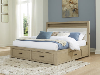 Haines Furniture Outlet - Ashley Furniture - Calmoro Bedroom - Queen Bookcase Bed / Gray - B602B4