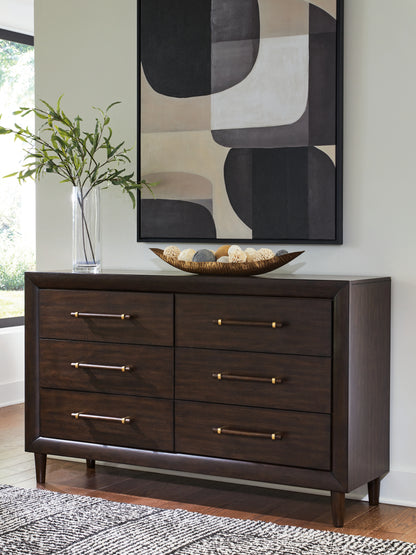 Haines Furniture Outlet - Ashley Furniture - Dantenton Bedroom - Dresser / Merlot - B611-31