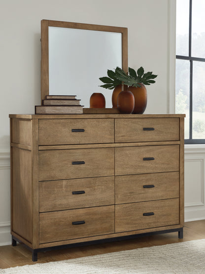 Haines Furniture Outlet - Ashley Furniture - Tomtyn Bedroom - Dresser and Mirror / Light Brown - B622B1