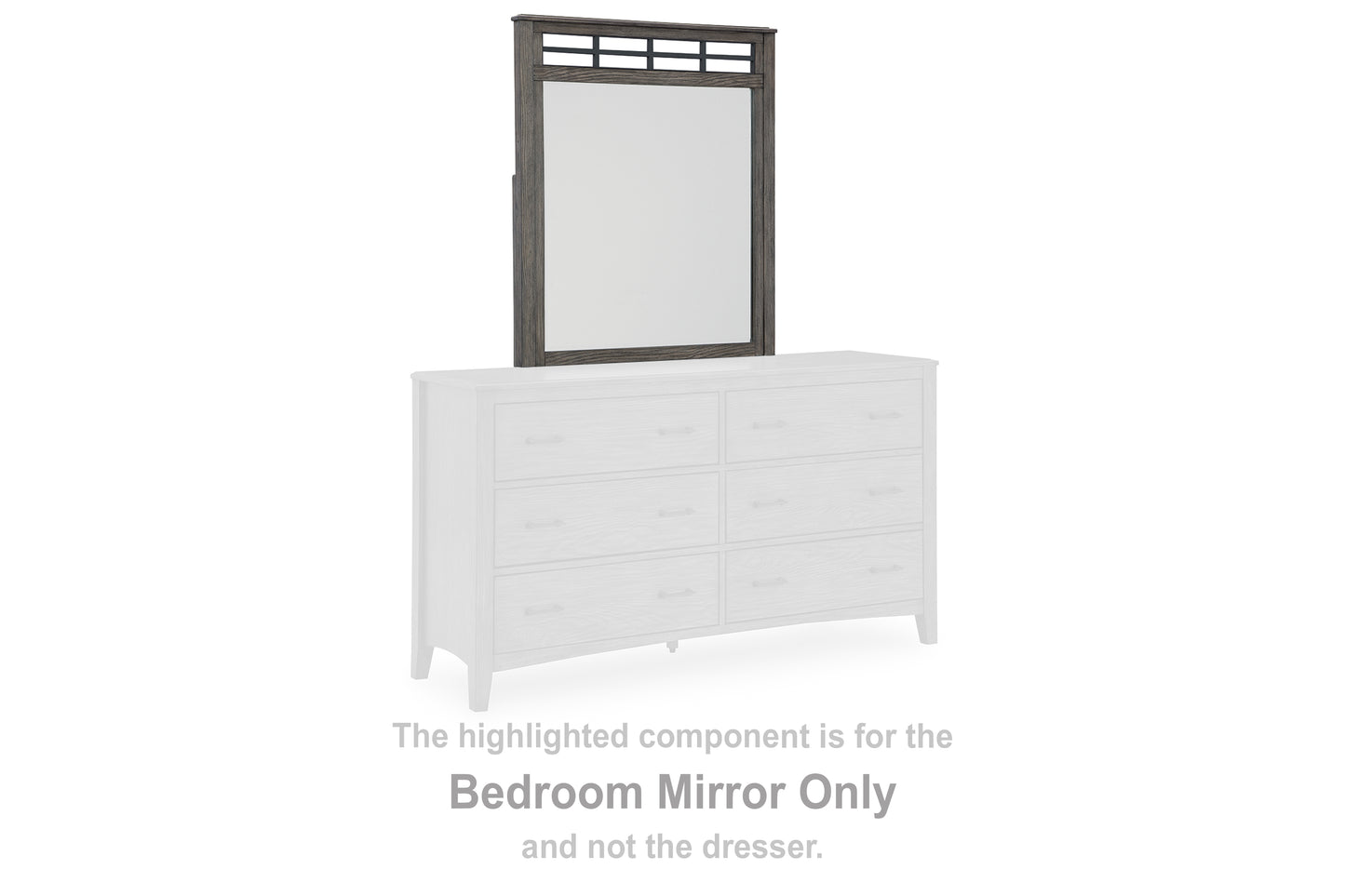 Haines Furniture Outlet - Ashley Furniture - Montillan Bedroom - Bedroom Mirror / Grayish Brown - B651-36