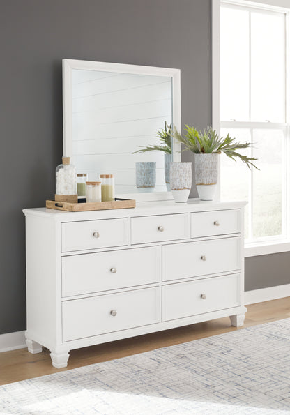 Haines Furniture Outlet - Ashley Furniture - Fortman Bedroom - Dresser and Mirror / White - B680B1