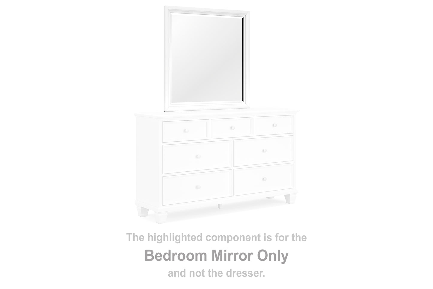Haines Furniture Outlet - Ashley Furniture - Fortman Bedroom - Bedroom Mirror / White - B680-36