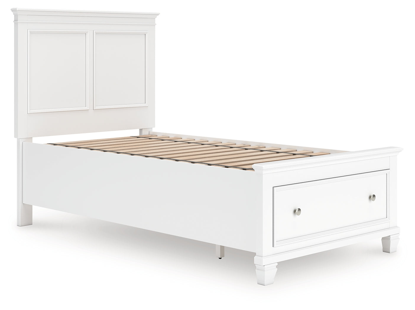 Haines Furniture Outlet - Ashley Furniture - Fortman Bedroom - Twin Panel Storage Bed / White - B680B24