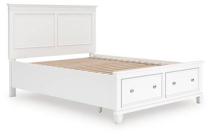 Haines Furniture Outlet - Ashley Furniture - Fortman Bedroom - Queen Panel Storage Bed / White - B680B20