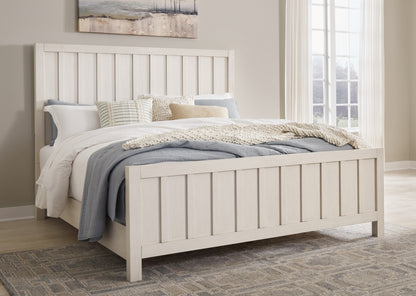 Haines Furniture Outlet - Ashley Furniture - Shaybrock Bedroom - California King Panel Bed / Antique White - B683B7