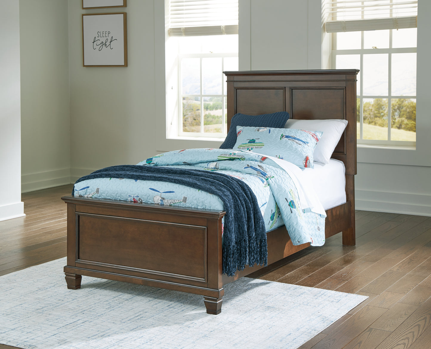 Haines Furniture Outlet - Ashley Furniture - Danabrin Bedroom - Twin Panel Bed / Brown - B685B6