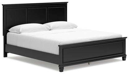 Haines Furniture Outlet - Ashley Furniture - Lanolee Bedroom - California King Panel Bed / Black - B687B9