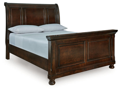 Haines Furniture Outlet - Ashley Furniture - Porter Bedroom - Queen Sleigh Bed / Rustic Brown - B697B48