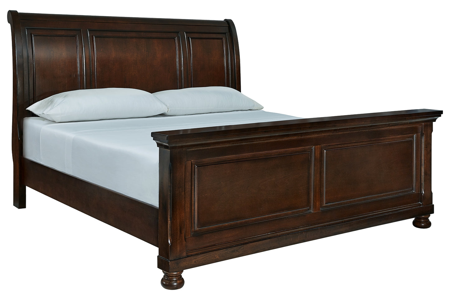 Haines Furniture Outlet - Ashley Furniture - Porter Bedroom - King Sleigh Bed / Rustic Brown - B697B49
