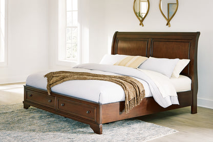 Haines Furniture Outlet - Ashley Furniture - Trellington Bedroom - Queen Sleigh Storage Bed / Brown - B716B1