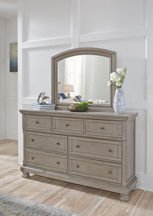 Haines Furniture Outlet - Ashley Furniture - Lettner Bedroom - California King Sleigh Bed / Light Gray - B733B36
