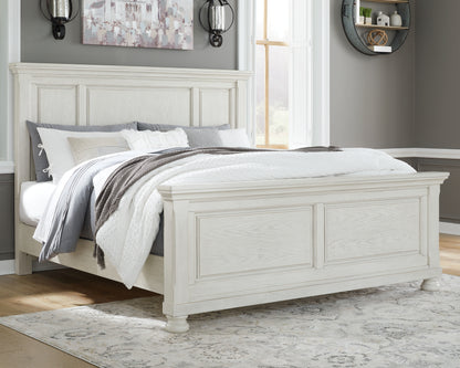 Haines Furniture Outlet - Ashley Furniture - Robbinsdale Bedroom - King Panel Bed / Antique White - B742B6