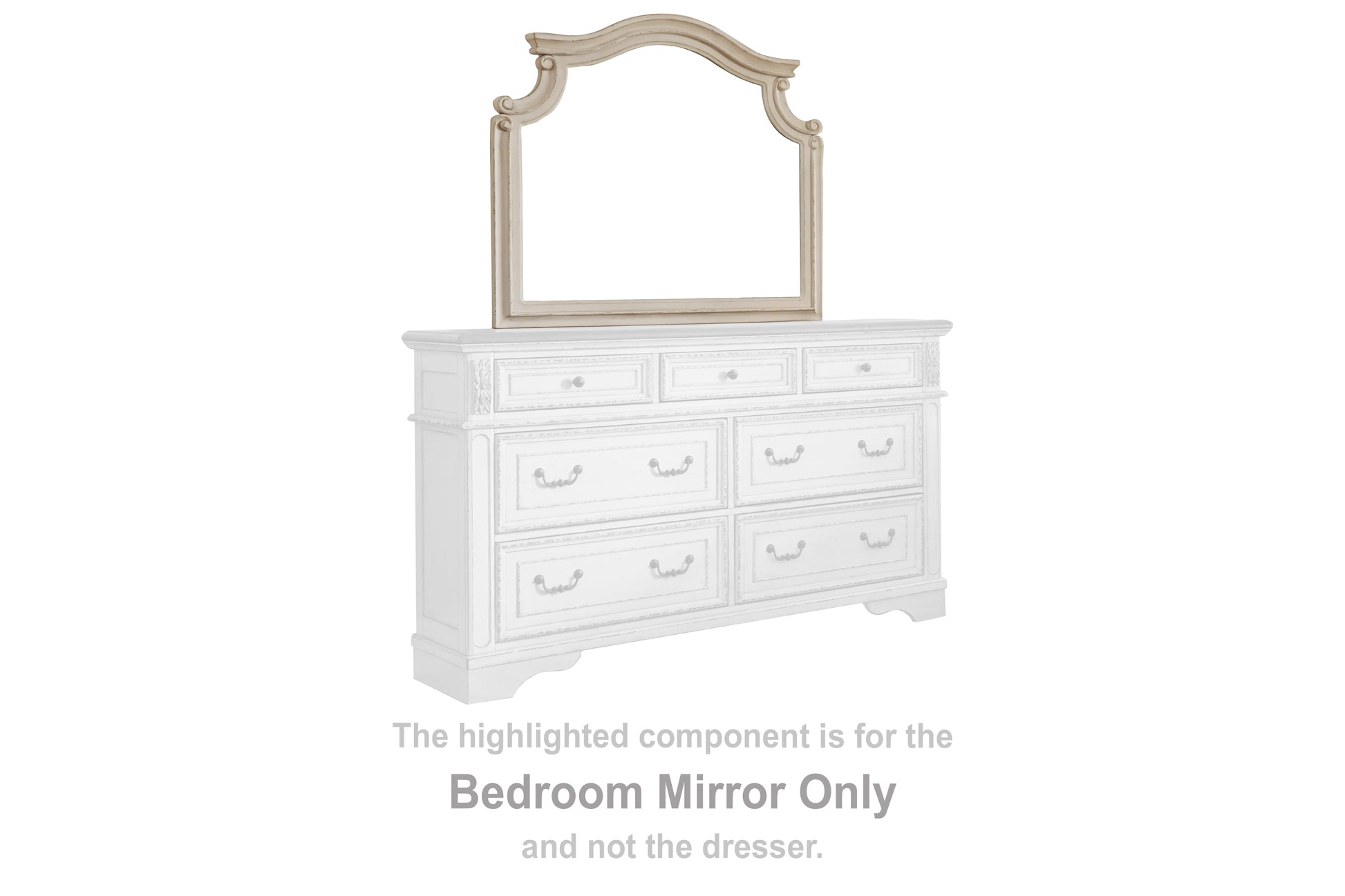 Haines Furniture Outlet - Ashley Furniture - Realyn Bedroom - Bedroom Mirror / Chipped White - B743-36