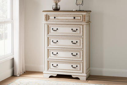 Haines Furniture Outlet - Ashley Furniture - Realyn Bedroom - Five Drawer Chest / Two-tone - B743-46